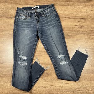 Daytrip Women's 26 Lynx Ankle Skinny Dark‎ Wash Distressed Jeans
